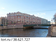 Доходный дом и народные бани М. С. Воронина. Фонарный мост (2022 год). Стоковое фото, фотограф Валентина Качалова / Фотобанк Лори