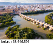 Mosque-Cathedral of Cordoba and Roman Bridge over the Guadalquivir. Стоковое фото, фотограф Яков Филимонов / Фотобанк Лори