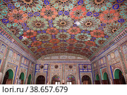 Kot Diji Fort, Pakistan - 24 Mar 2021: Sheesh Mahal, Shahi Palace of Kotdiji close Kot Diji Fort in Khairpur District, Pakistan. Редакционное фото, фотограф Сергей Стрелков / Фотобанк Лори