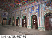 Kot Diji Fort, Pakistan - 24 Mar 2021: Sheesh Mahal, Shahi Palace of Kotdiji close Kot Diji Fort in Khairpur District, Pakistan. Редакционное фото, фотограф Сергей Стрелков / Фотобанк Лори