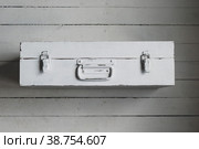 An old suitcase with a handle. Стоковое фото, фотограф Siarhei Starastau / Фотобанк Лори