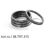 adapter spacer centering ring for mounting automobile wheels. closeup of the isolate on a white background. Стоковое фото, фотограф Плотников Дмитрий / Фотобанк Лори