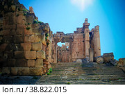 Ruins of Bacchus temple in Baalbek, Bekaa valley, Lebanon (2012 год). Стоковое фото, фотограф Сергей Майоров / Фотобанк Лори