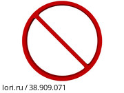 Запрещающий знак — перечёркнутый красный круг. Стоковая иллюстрация, иллюстратор Олег Безруков / Фотобанк Лори