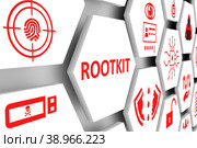 ROOTKIT concept cell background 3d illustration. Стоковая иллюстрация, иллюстратор Максим Иванов / Фотобанк Лори