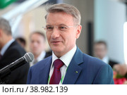 Герман Греф. Председатель правления ПАО "Сбербанк России". (2018 год). Редакционное фото, фотограф Александр Тарасенков / Фотобанк Лори