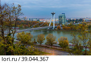 Most SNP in autumn twilight. Стоковое фото, фотограф Яков Филимонов / Фотобанк Лори