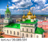 Exterior view to Church of St. John the Baptist, Nizhny Novgorod, Russia (2016 год). Стоковое фото, фотограф Сергей Майоров / Фотобанк Лори