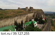 Aerial view of the St. Klimentovsky Monastery. Inkerman. Стоковое фото, фотограф Виктория Кольцова / Фотобанк Лори