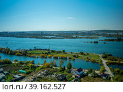 Aerial view of the Angara river. Irkutsk, Russia (2020 год). Стоковое фото, фотограф Виктория Кольцова / Фотобанк Лори