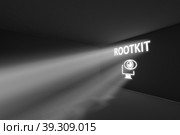 ROOTKIT rays volume light concept 3d illustration. Стоковая иллюстрация, иллюстратор Максим Иванов / Фотобанк Лори