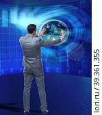 Man in stock trading business concept. Стоковое фото, фотограф Elnur / Фотобанк Лори