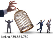 Business people and golden cage concept. Стоковое фото, фотограф Elnur / Фотобанк Лори