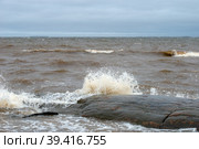 Каменное побережье Белого моря в окрестностях поселка Рабочеостровск, Кемский район, Республика Карелия, Россия (2018 год). Стоковое фото, фотограф Pukhov K / Фотобанк Лори