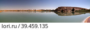 Panoramic view to Katam aka Baramar lake group of Ounianga kebir lakes at the Ennedi, Chad (2018 год). Стоковое фото, фотограф Сергей Майоров / Фотобанк Лори
