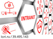 INTRANET concept cell background 3d illustration. Стоковая иллюстрация, иллюстратор Максим Иванов / Фотобанк Лори