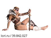 woman gladiator/Ancient warrior. Стоковое фото, фотограф Luis Louro / PantherMedia / Фотобанк Лори