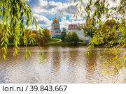 Красивый вид на Новодевичий монастырь в осенний день. Москва (2022 год). Стоковое фото, фотограф E. O. / Фотобанк Лори