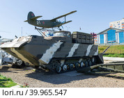Каменск-Шахтинский, Ростовская область, Россия. Военнная техника, плавающий транспортёр ПТС-2 для преодоления водных преград. (2021 год). Редакционное фото, фотограф Андрей Цыганков / Фотобанк Лори