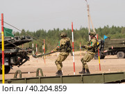 Assemblage of the mechanized bridge from TMM set (2019 год). Редакционное фото, фотограф Сергей Буторин / Фотобанк Лори