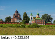 Спасо-Бородинский женский монастырь летним днем. Московская область, Можайский район, Ворошилово (2020 год). Стоковое фото, фотограф Олег Пученков / Фотобанк Лори