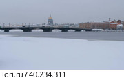 Video of Annunciation (Blagoveshchensky ) Bridge over the Neva river. Saint Peterburg, Russia (2022 год). Стоковое видео, видеограф Сергей Пристяжнюк (Serg Zastavkin) / Фотобанк Лори