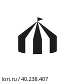 Circus tent icon. Simple flat vector illustration on a white background. Стоковая иллюстрация, иллюстратор Марина Дычек / Фотобанк Лори