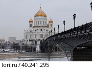 Храм Христа Спасителя зимой. Москва (2018 год). Стоковое фото, фотограф Курносов Александр Юрьевич / Фотобанк Лори