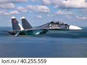 Многоцелевой истребитель Су-30СМ морской авиации ВМФ России (2019 год). Редакционное фото, фотограф Александр Тарасенков / Фотобанк Лори