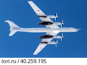 Дальний противолодочный самолёт Ту-142 морской авиации ВМФ России (2021 год). Редакционное фото, фотограф Александр Тарасенков / Фотобанк Лори