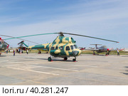 Волгоградская область, Средняя Ахтуба, Россия, 21 августа 2022 года. Лёгкий учебный многоцелевой вертолёт Ми-2 для обучения пилотов. Стоковое фото, фотограф Андрей Цыганков / Фотобанк Лори