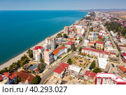 Black sea coast in Kobuleti city, Georgia. Стоковое фото, фотограф Яков Филимонов / Фотобанк Лори