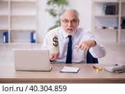 Old boss employee in remuneration concept. Стоковое фото, фотограф Elnur / Фотобанк Лори