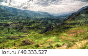 Aerial panoramic view to Colca canyon and Madrigal city from the Madrigal viewpoint, Chivay, Arequipa, Peru (2018 год). Стоковое фото, фотограф Сергей Майоров / Фотобанк Лори