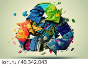 Abstract illustration of overproduction and overabundance of things. Стоковое AI-изображение, AI-художник Мария Фадеева / Фотобанк Лори