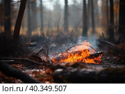 Пожар в лесу. Стоковое AI-изображение, AI-художник Татьяна Бакуменко / Фотобанк Лори