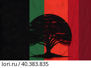 Flag as a symbol of freedom day celebrating the abolition of slavery in the United States. With Generative AI tehnology. Стоковое AI-изображение, AI-художник Мария Фадеева / Фотобанк Лори