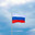 The flag of Russia on a white flagpole against the sky with clouds. Стоковое фото, фотограф Антон Вахрушев / Фотобанк Лори