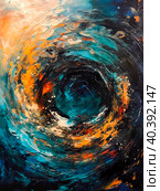 Abstract spiral tunnel of beautiful flying glowing magical objects. Abstract background. Generative artificial intelligence. Стоковое AI-изображение, AI-художник Ярославский Максим / Фотобанк Лори