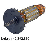 Ротор электрического мотора на белом фоне. Electric motor rotor. Стоковое фото, фотограф Татьяна Д / Фотобанк Лори