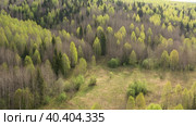 Южный Урал весной, вид на горную тайгу с воздуха. Southern Urals in spring, a view of the mountain taiga from the air. Стоковое видео, видеограф Евгений Романов / Фотобанк Лори
