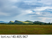 View of the mountain range Sunduki, Khakassia, Russia. Стоковое фото, фотограф Оксана Прахова / Фотобанк Лори