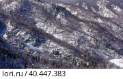 Горный Алтай зимой. Курайский хребет. Вид с воздуха. Altai mountains in winter. Kurai ridge. Aerial view. Стоковое видео, видеограф Евгений Романов / Фотобанк Лори