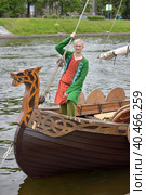 SAINT PETERSBURG, RUSSIA -MAY 28,2016. Open air festival of Norwegian culture "Legends of the Norwegian Viking",Peter and Paul fortress. Стоковое фото, фотограф Анна Кривицкая / Фотобанк Лори