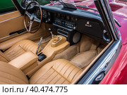 1967 Jaguar E Type Series 4.2  Roadster interior. Стоковое фото, фотограф Iva Noel / Фотобанк Лори
