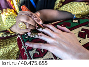 Henna Mehdi Design Tattoo Art on the Hand. Стоковое фото, фотограф Iva Noel / Фотобанк Лори