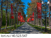 Alley of the Immortal Regiment on Sapun Mountain in the Hero City Sevastopol, Crimea (2021 год). Редакционное фото, фотограф Анна Кривицкая / Фотобанк Лори