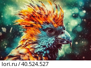 Close-up portrait of a colorful parrot. Generative AI. Стоковое AI-изображение, AI-художник Юрий Поздников / Фотобанк Лори
