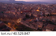 Evening aerial view of town of Vik. Spain. Стоковое видео, видеограф Яков Филимонов / Фотобанк Лори