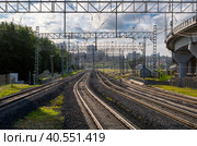 Окружная железная дорога МЦК, Москва (2023 год). Стоковое фото, фотограф Олег Пученков / Фотобанк Лори